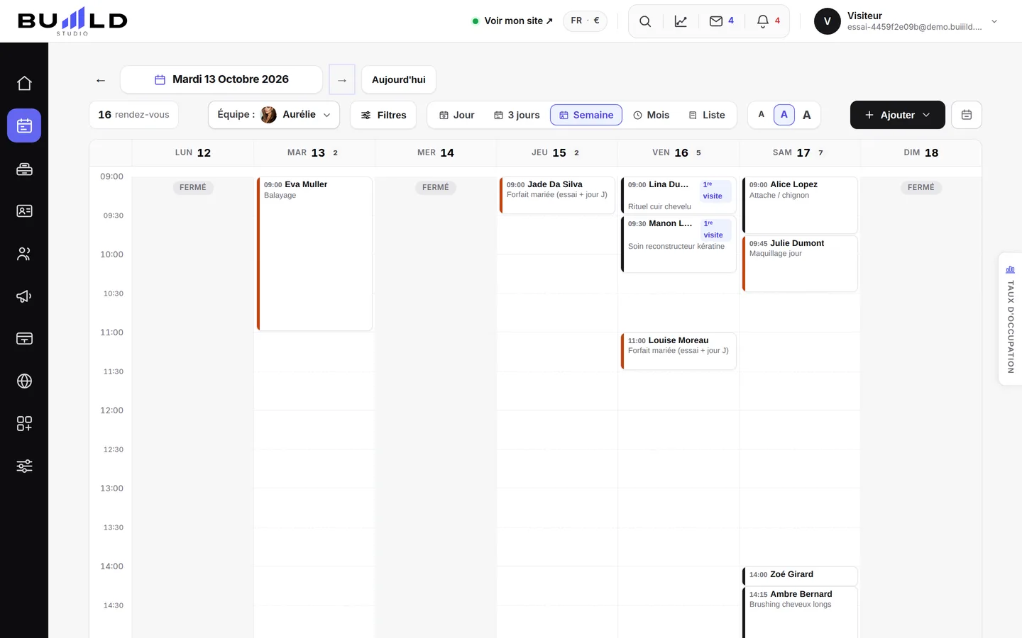Agenda de l'équipe | Buiiild.com