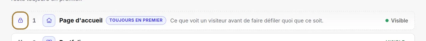 Attrapez la poignée et glissez pour changer l'ordre.