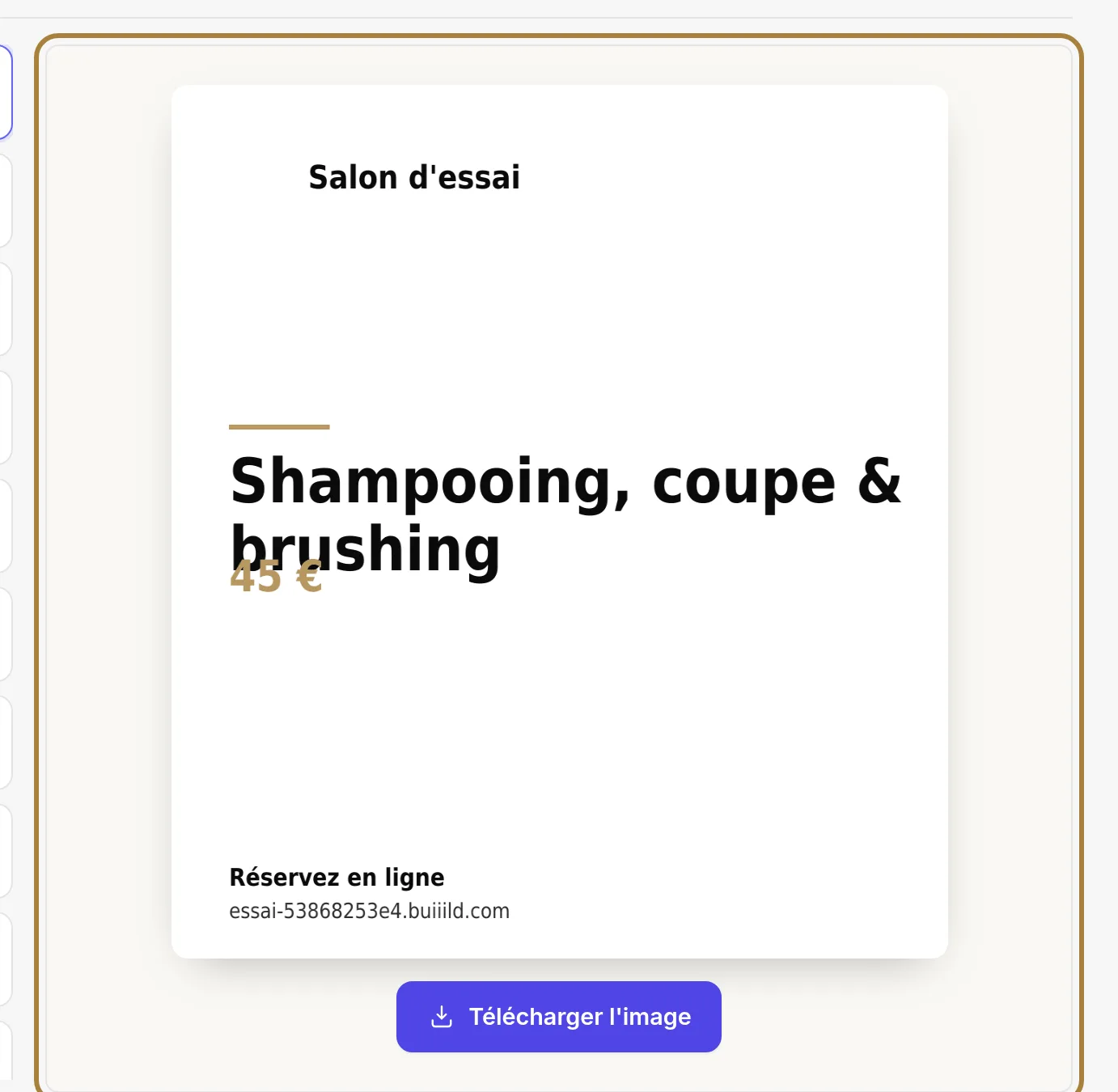 L'aperçu, aux couleurs de votre salon.