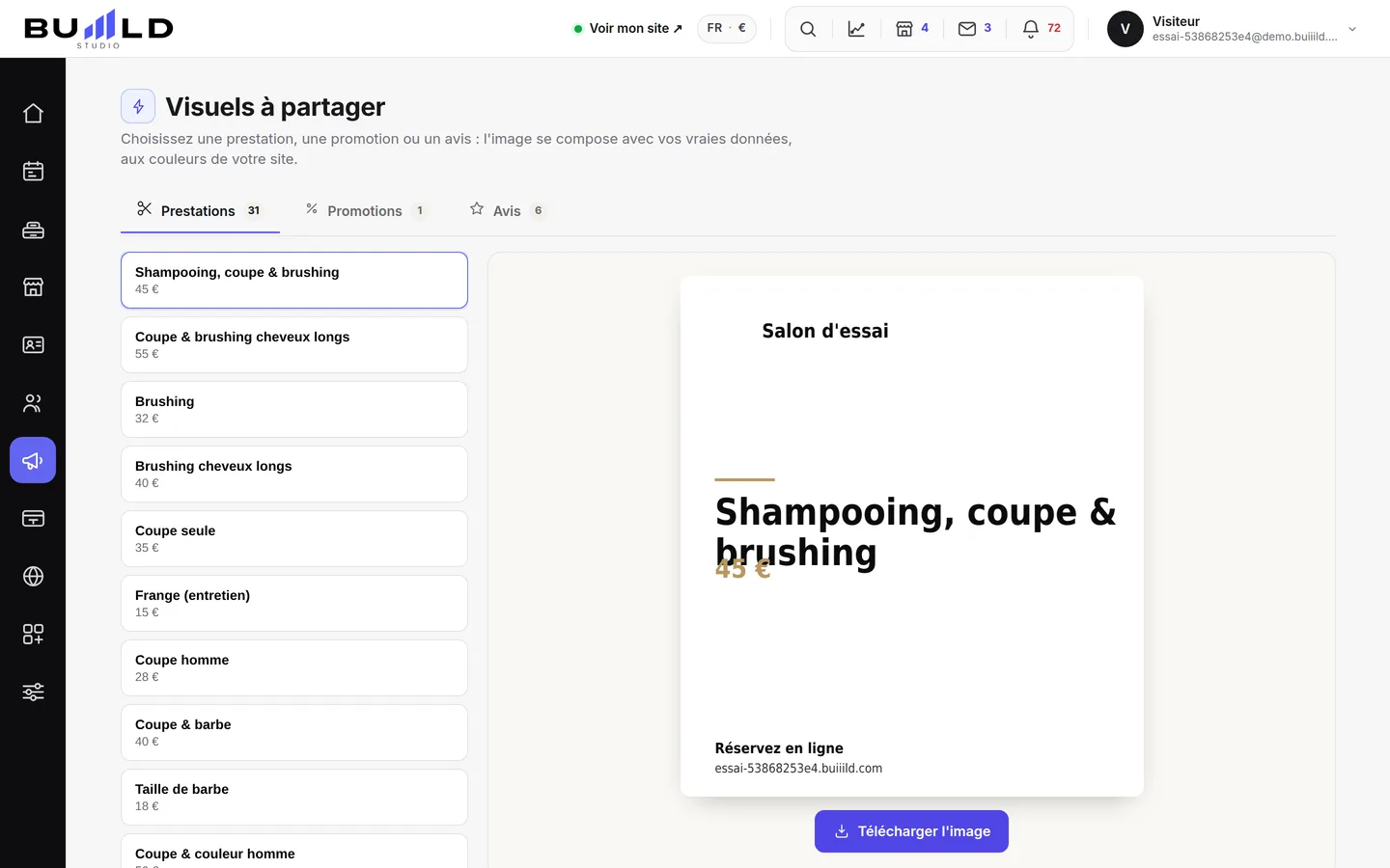 Les visuels à partager.