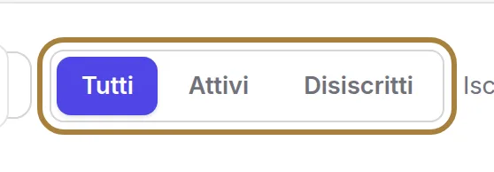 Tutti, attivi, disiscritti.