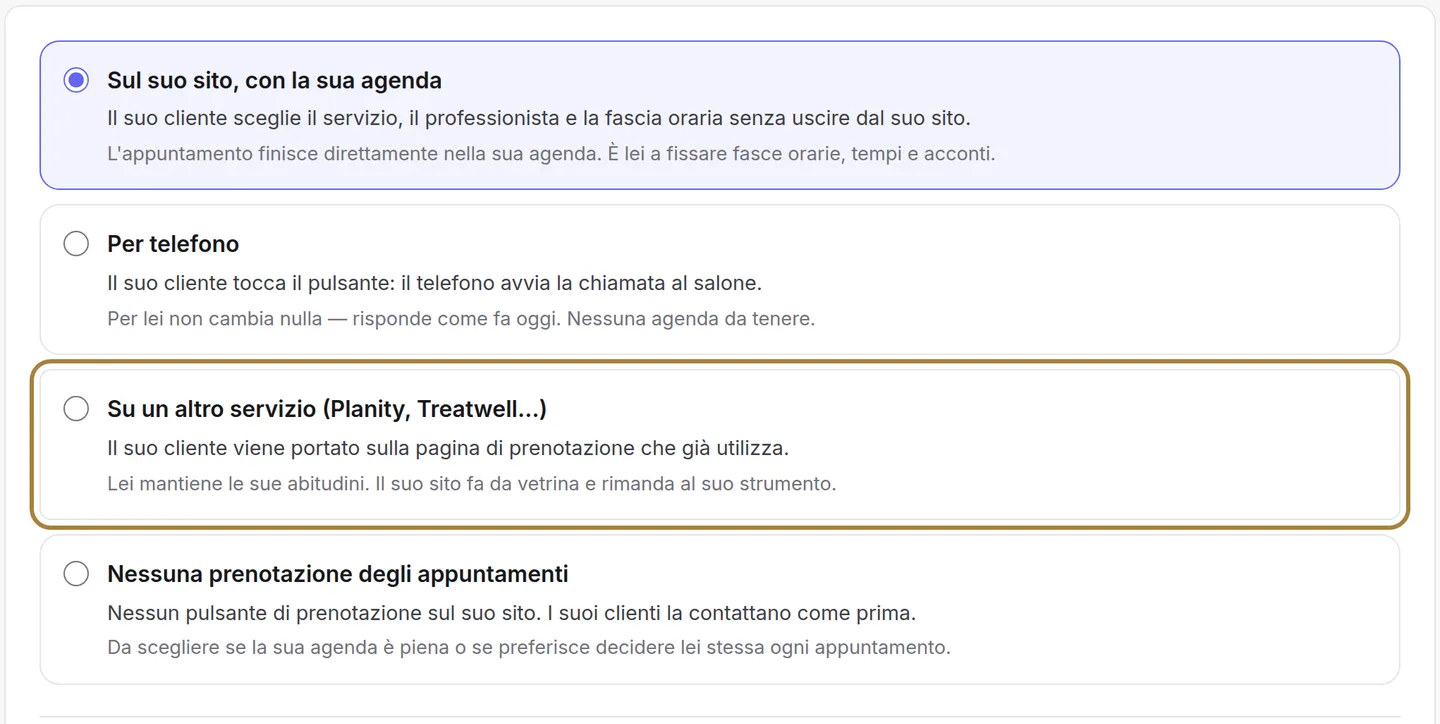 Su un altro servizio: il Suo sito rinvia al Suo strumento abituale.