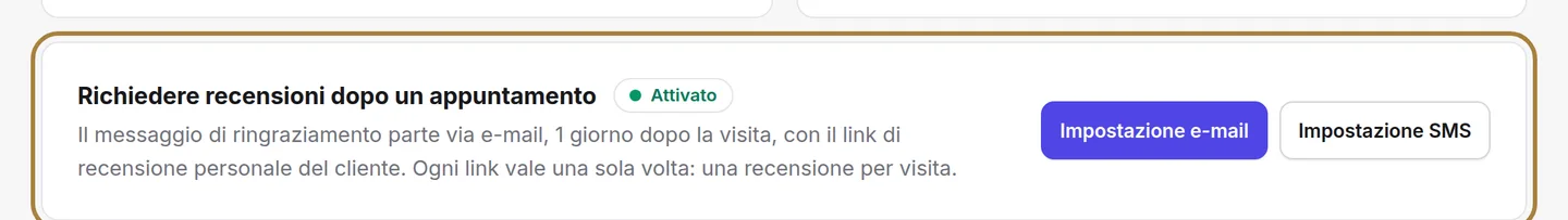 La raccolta automatica dopo ogni visita.