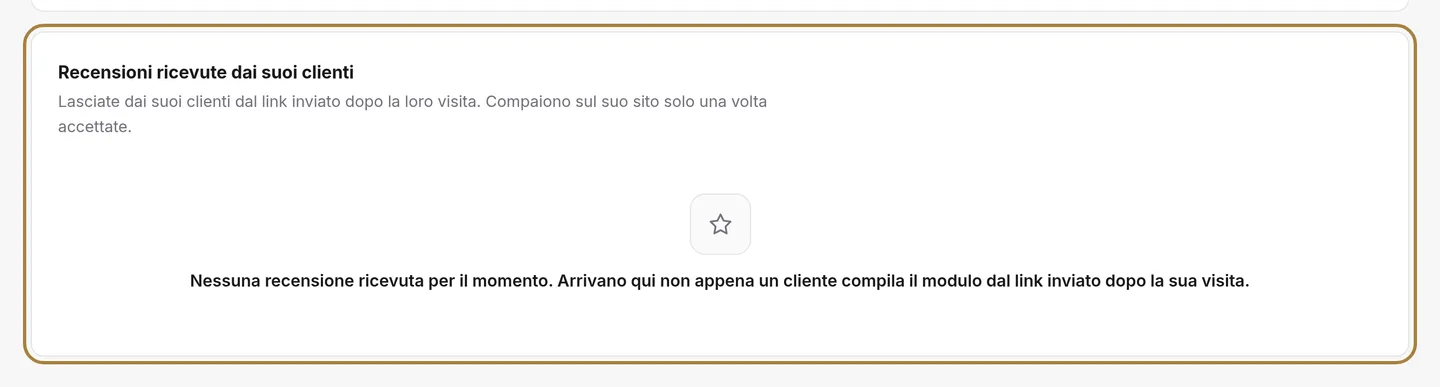 Le recensioni ricevute dai Suoi clienti: accettare, modificare, rispondere, eliminare.