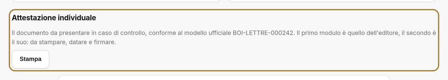 Stampare l'attestazione.