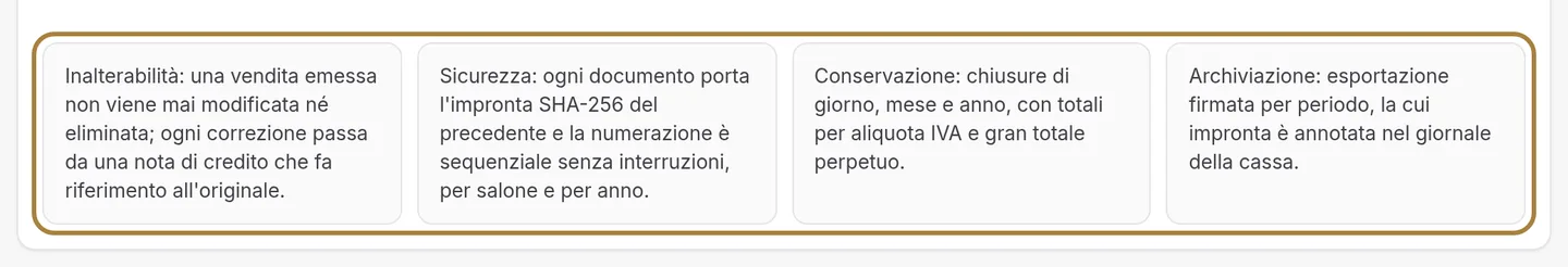 I quattro obblighi, garantiti dalla cassa.
