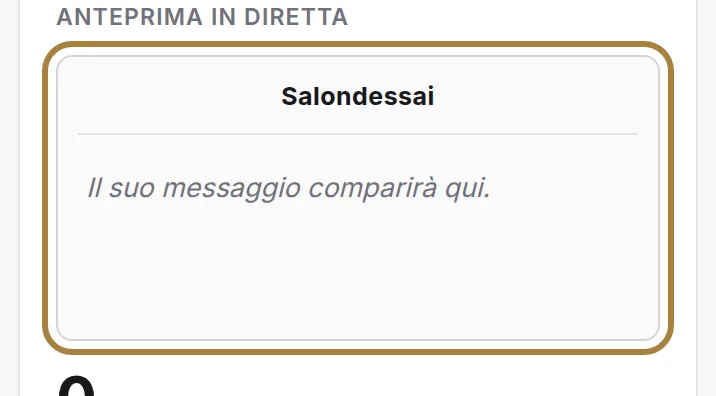 Ciò che vedrà il cliente, nome del mittente compreso.