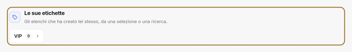 Le Sue etichette diventano gruppi.