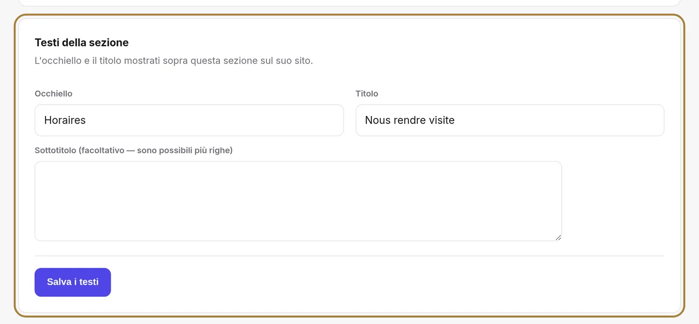 La settimana tipo: giorno per giorno, fino a due fasce.