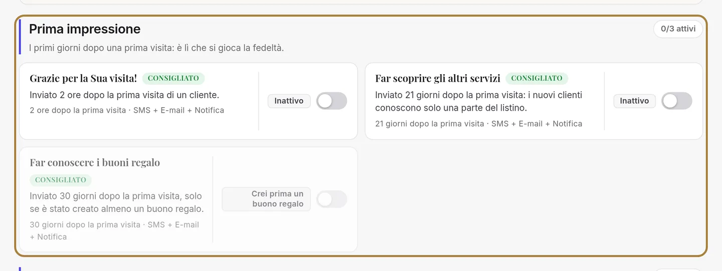 Ordinati per momento della relazione.
