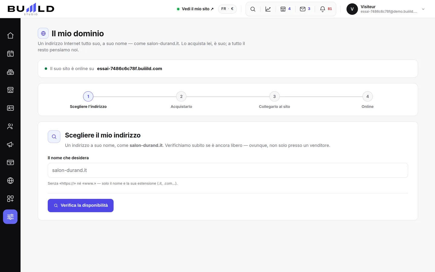 Il Suo indirizzo Internet proprio.