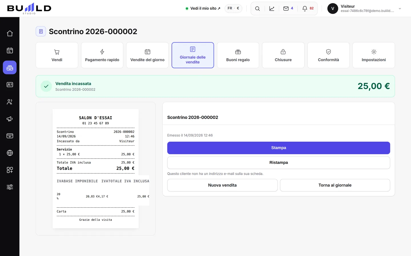 Lo scontrino è emesso: numerato, concatenato, definitivo.