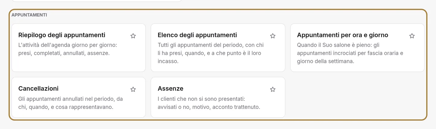 Ordinati per argomento.