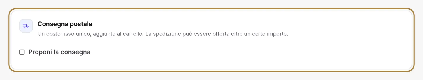 La spedizione postale.