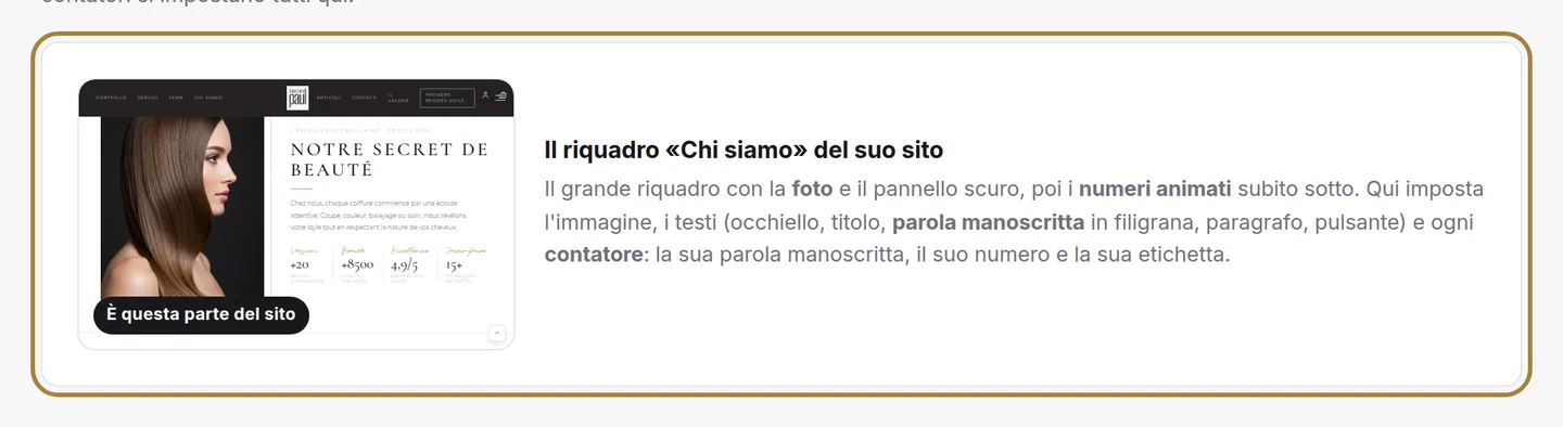 L'anteprima in diretta della sezione, aggiornata dopo ogni registrazione.
