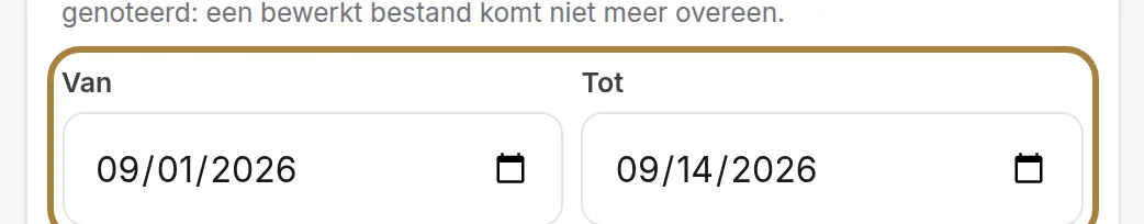 Het archief van een periode: twee data, één bestand.