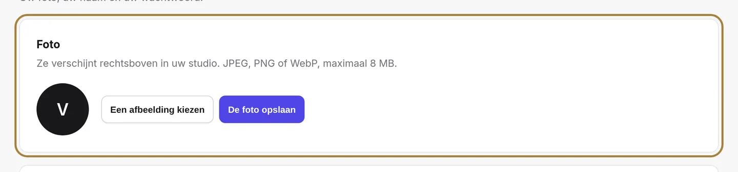 Het paneel van de tweestapsverificatie, in uw account.