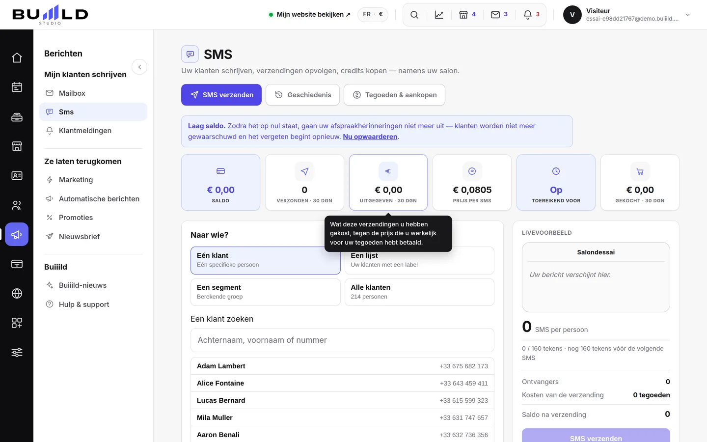 Sms- en e-mailcampagnes | Buiiild.com