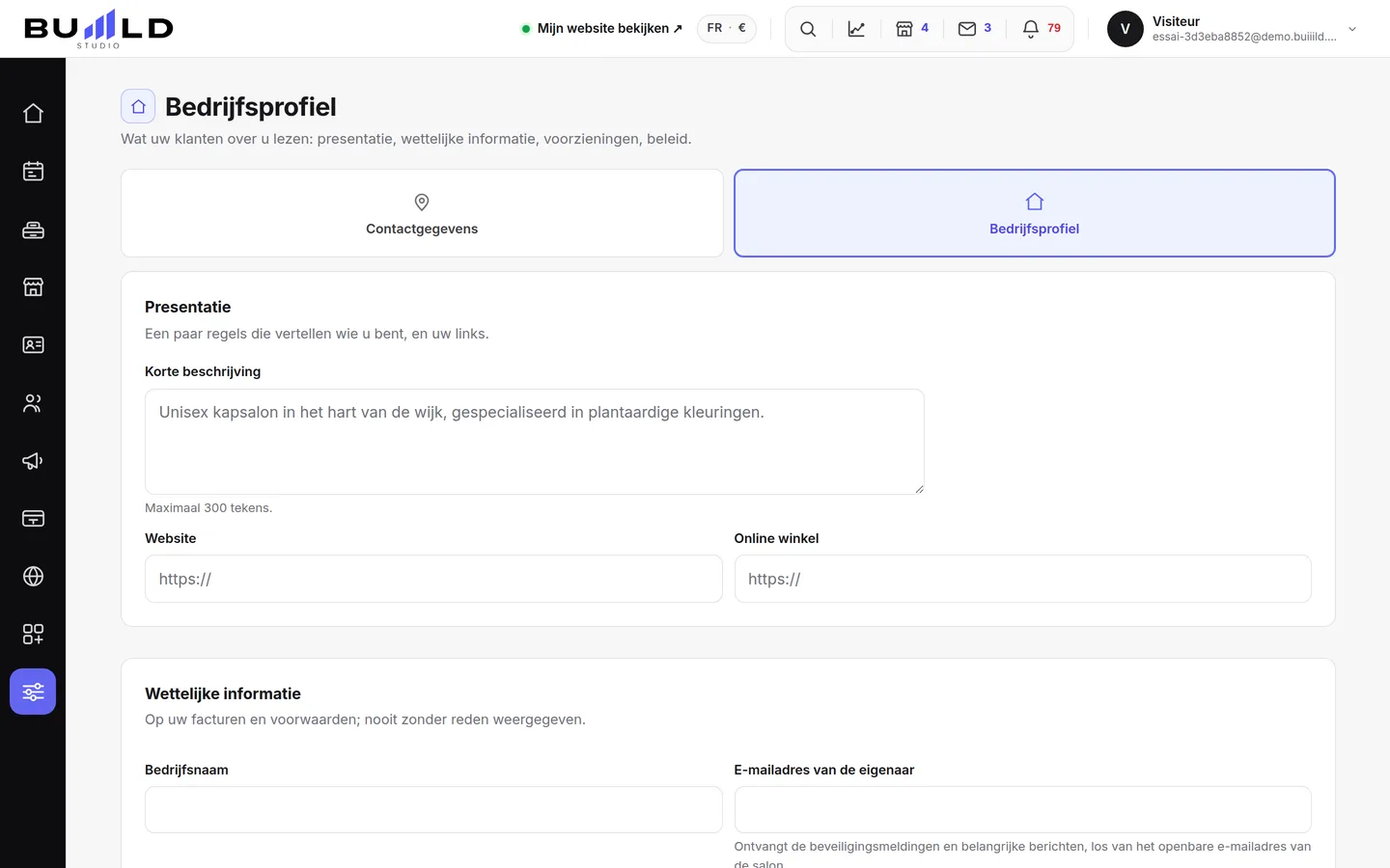 De vestigingsfiche.