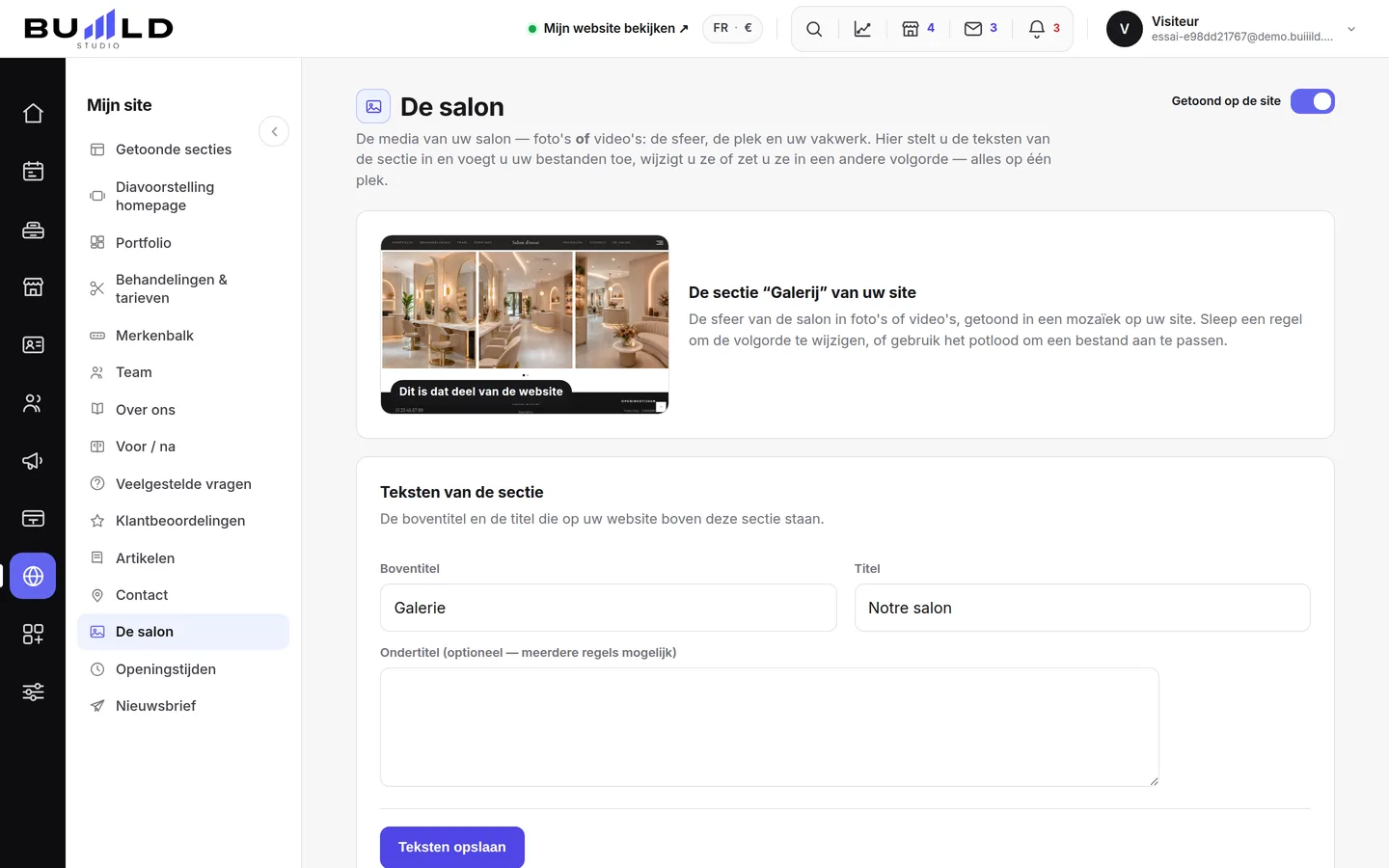 Website van de salon | Buiiild.com