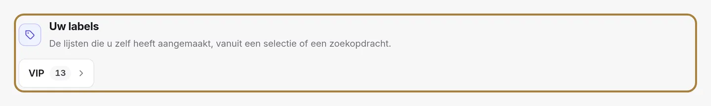 Uw labels worden groepen.