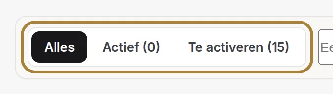 "Actief": wat uw klanten op dit moment ontvangen.
