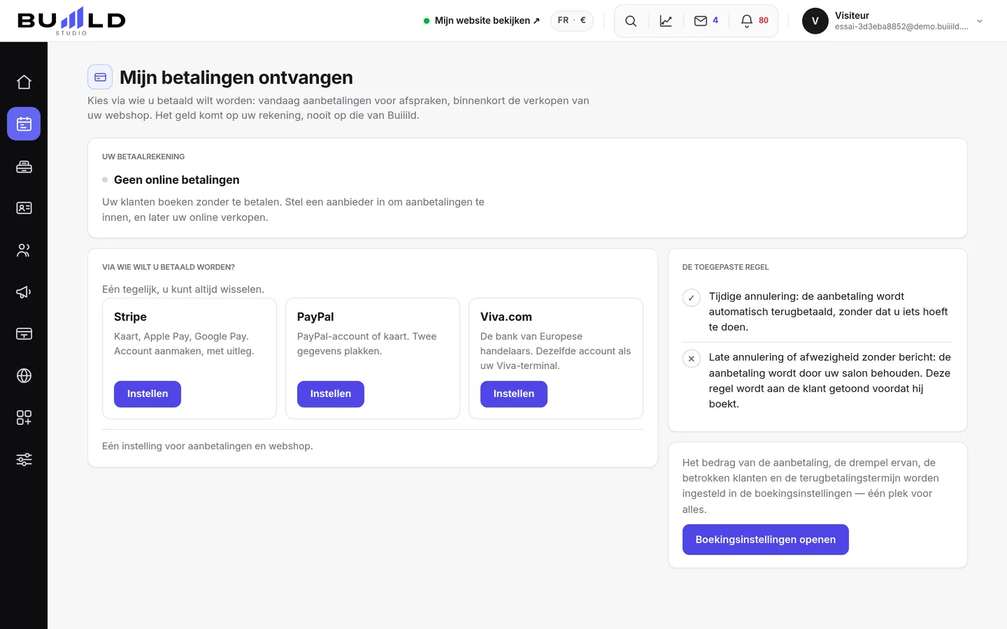 Het online betalen.