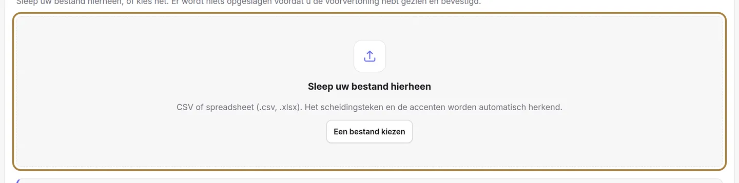 Een catalogus importeren: uw bestand, zoals het is.