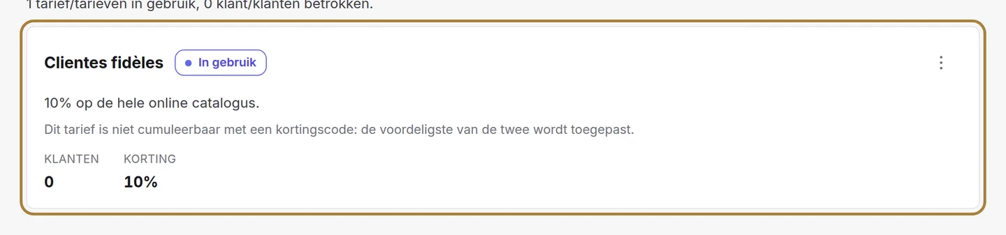 Een groep, een korting op de hele catalogus.