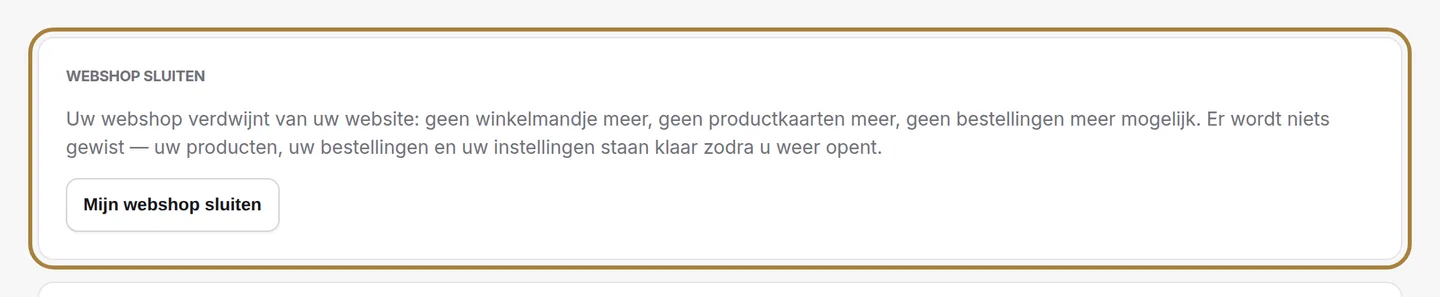 De winkel sluiten.