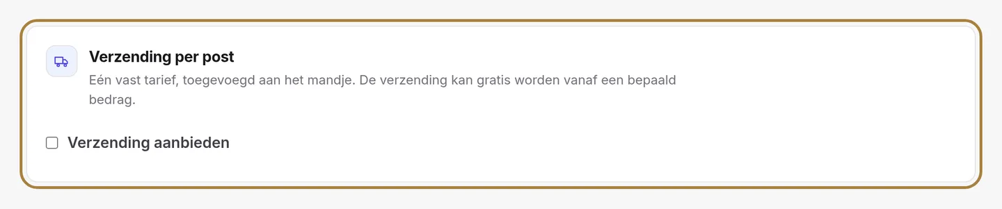 Verzending per post.