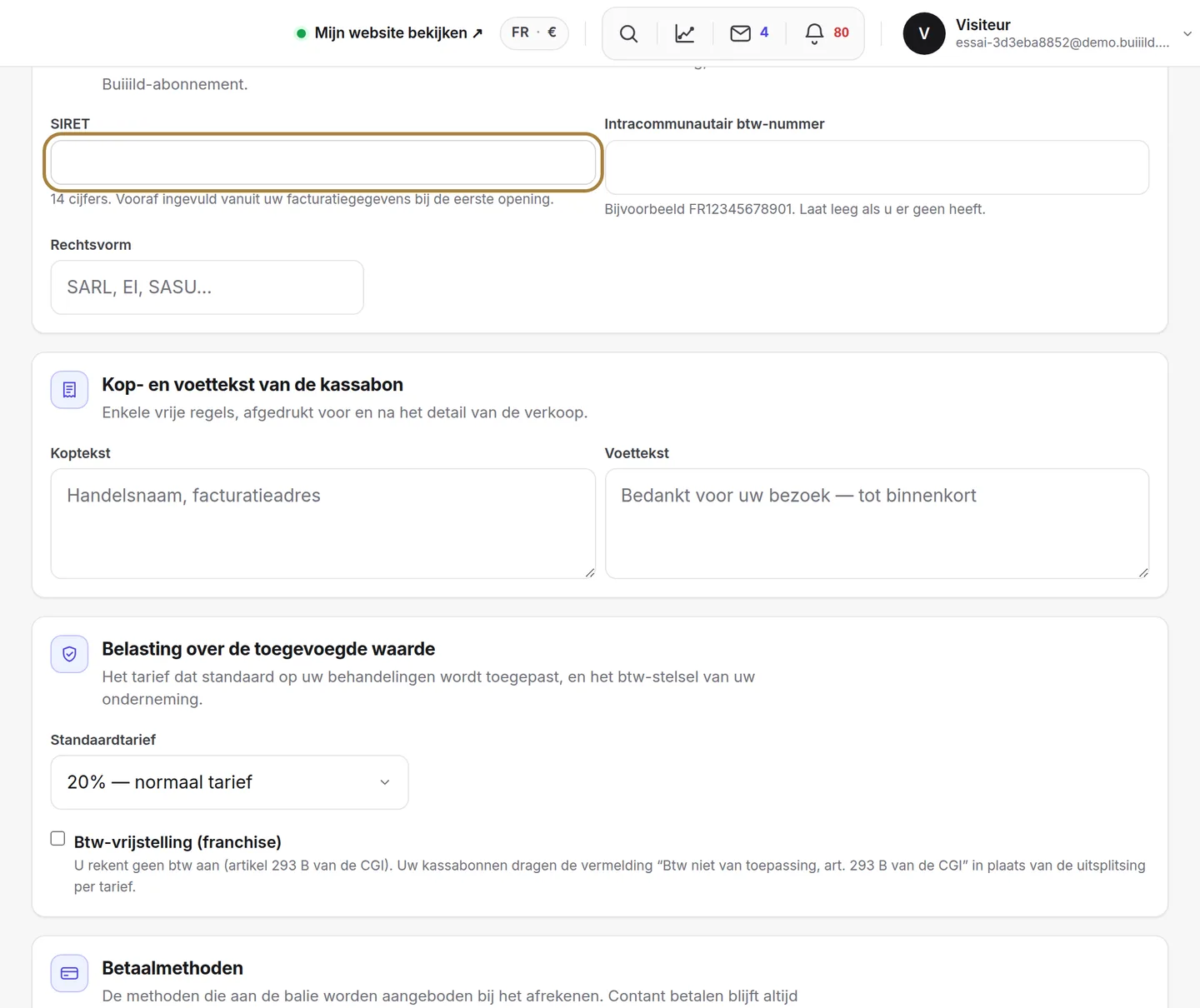 Wat er op uw tickets wordt afgedrukt.