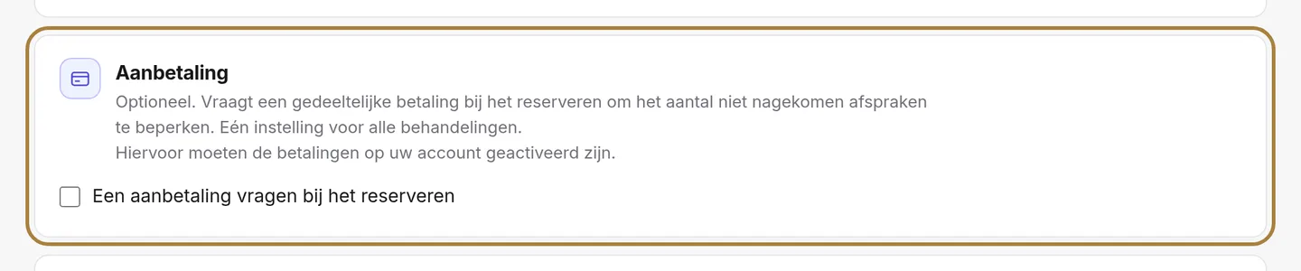 De aanbetaling: bedrag, drempel, doelgroep, terugbetaling.