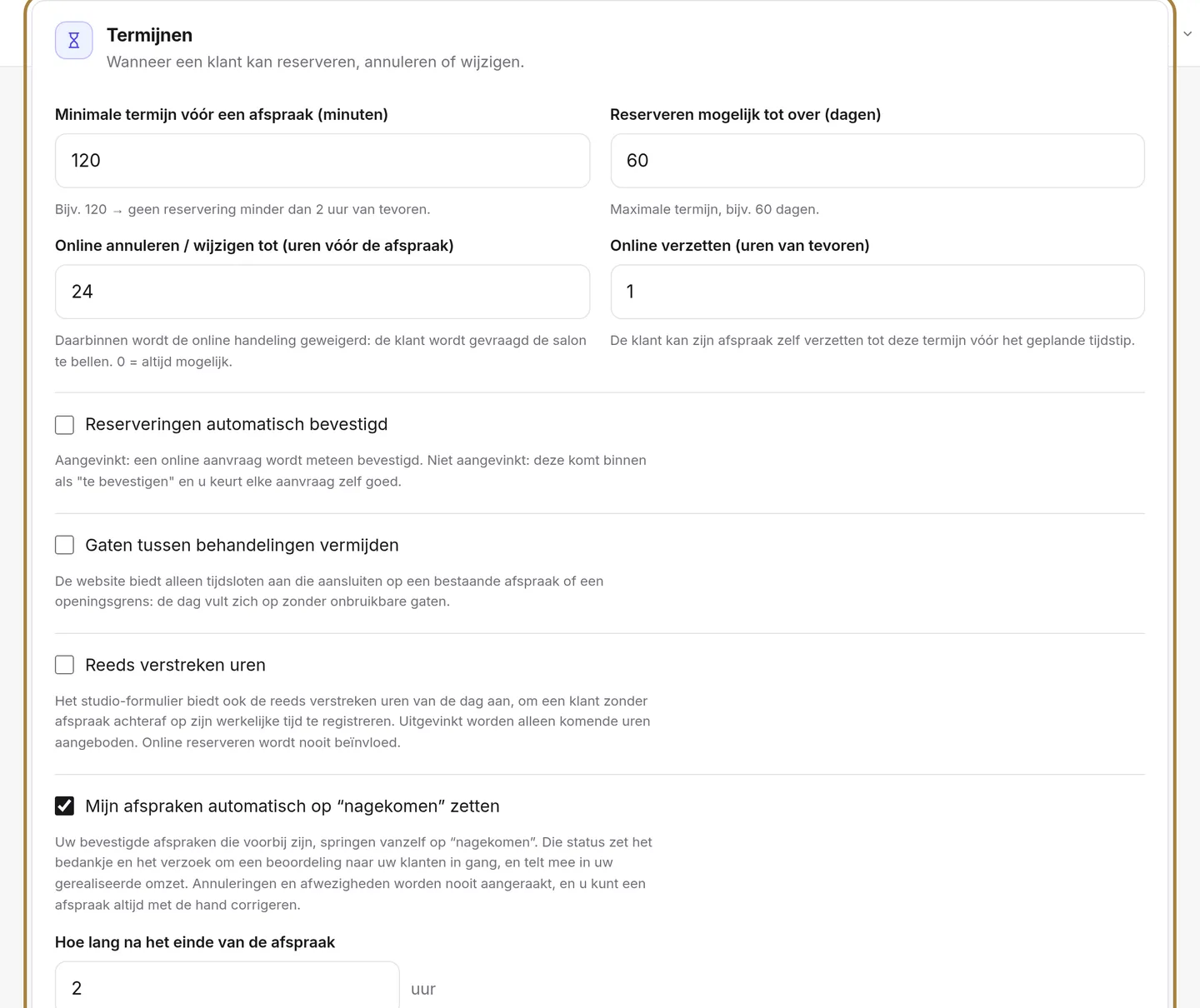 De termijnen: opzegtermijn, horizon, online annulering.