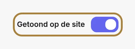 Op elk scherm van "Mijn site": de schakelaar die de sectie toont of verbergt.