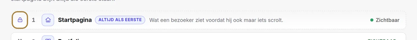 Grijp de handgreep en sleep om de volgorde te wijzigen.