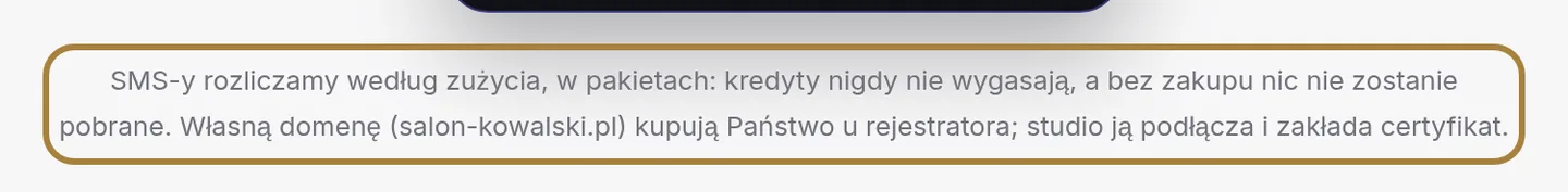 To, co nie jest wliczone.