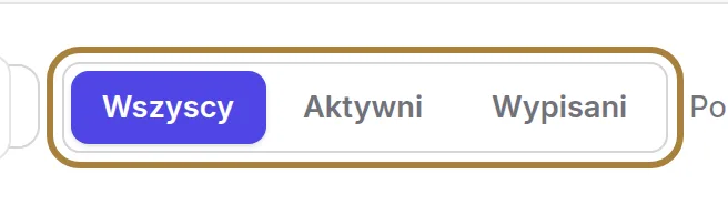 Wszyscy, aktywni, wypisani.