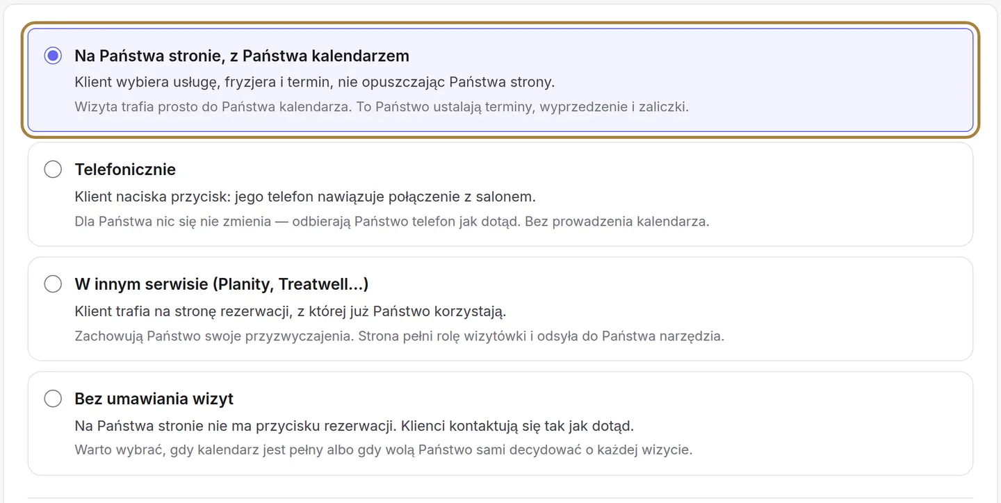 Na stronie salonu, z Państwa kalendarzem.