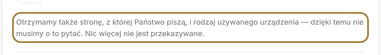 Co otrzymujemy dodatkowo: stronę i urządzenie.
