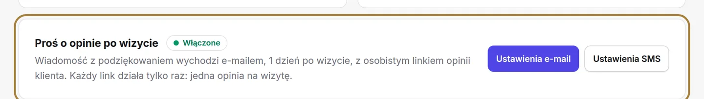 Automatyczne zbieranie po każdej wizycie.