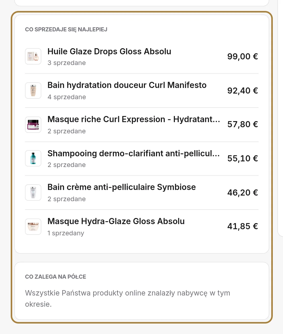 To, co się sprzedaje, i to, co zalega.
