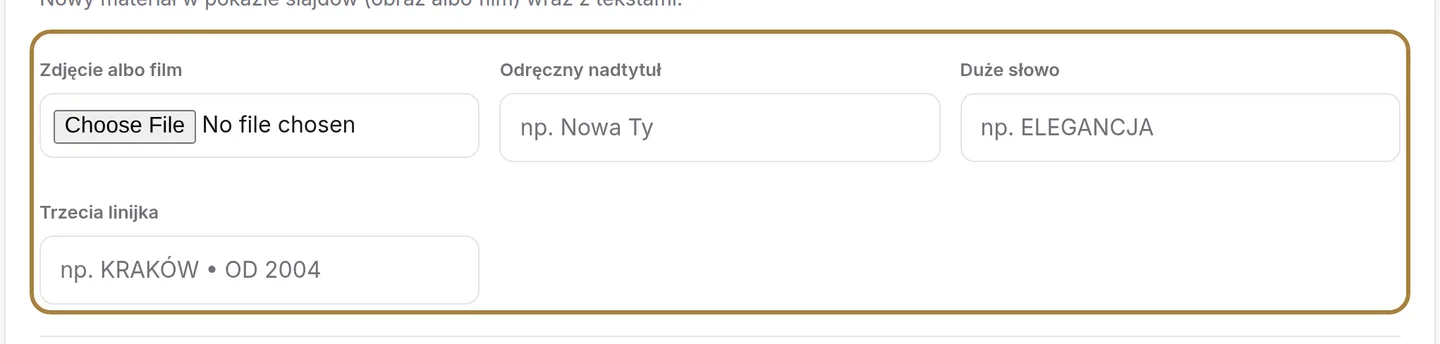 Dodanie materiału.