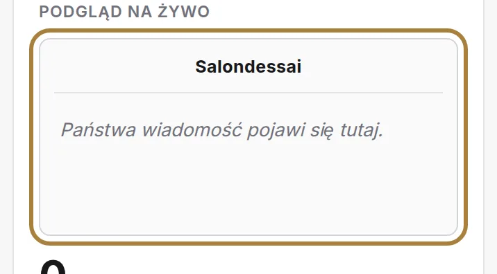 To, co zobaczy klient, łącznie z nazwą nadawcy.