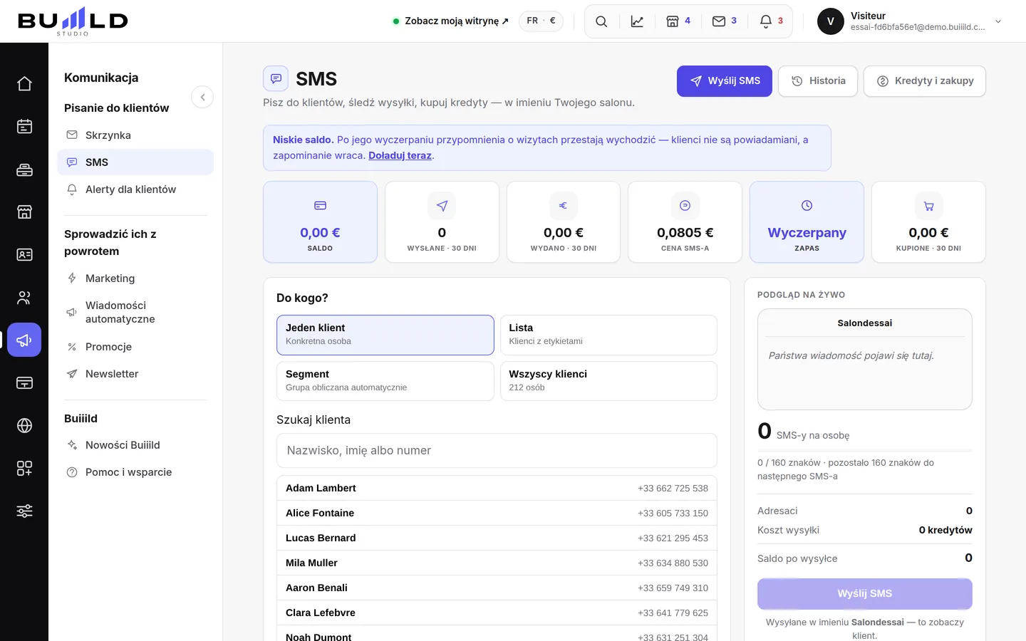Kampanie SMS i e-mail | Buiiild.com