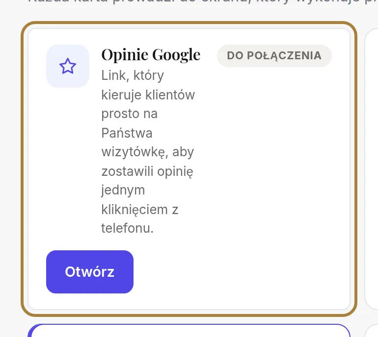 Jedna karta, jedna dźwignia — oraz znacznik pokazujący, na jakim są Państwo etapie.