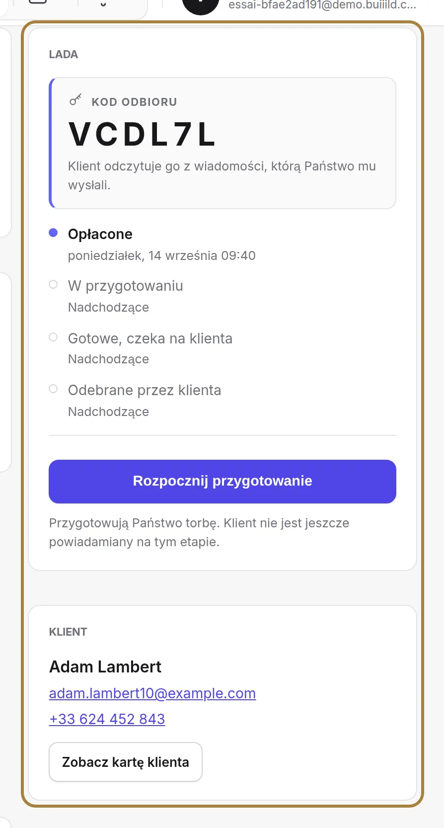 Co należy zrobić teraz: kolumna działania.