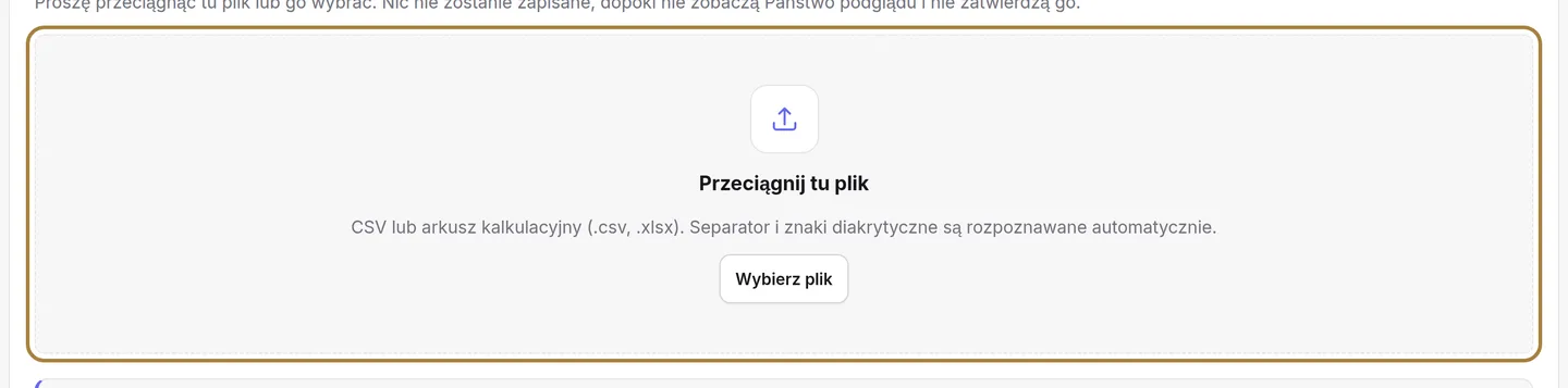 Import katalogu: plik dokładnie taki, jaki jest.