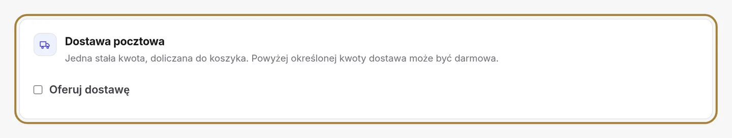 Dostawa pocztowa.