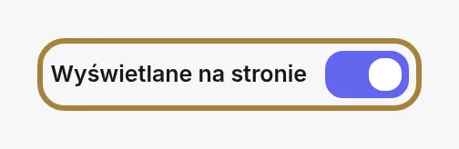 Na każdym ekranie „Moja strona”: przełącznik wyświetlający lub ukrywający sekcję.
